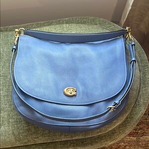 Blue Coach Leather Shoulder Bag